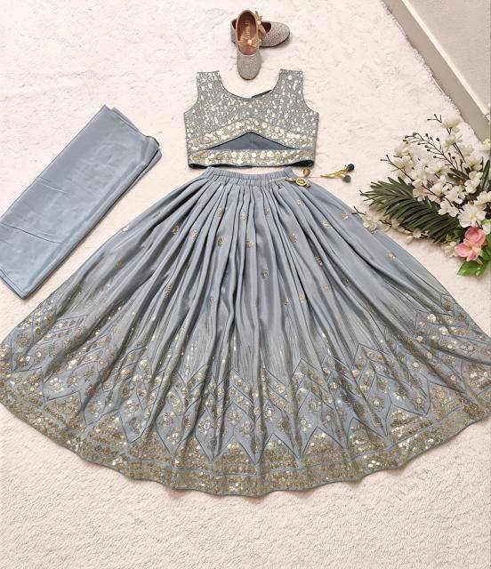 Trending Sequins Embroidered with Beautiful Georgette Wholesale children clothing in Ahmedabad